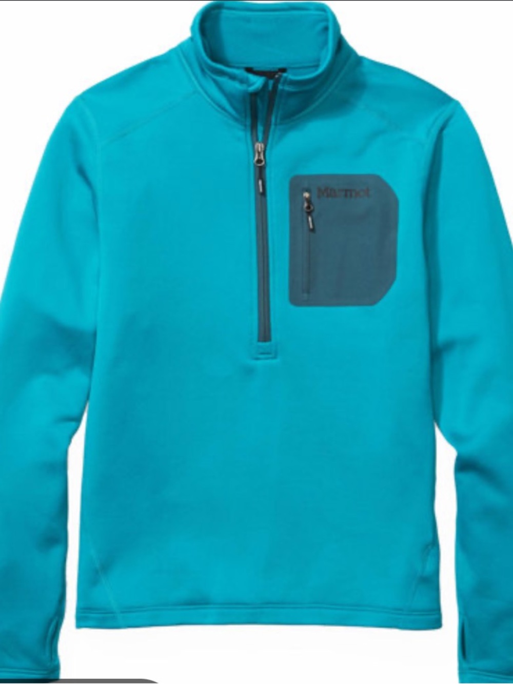 NWT Marmot olden polatec Turquoise Half-Zip Fleece size medium